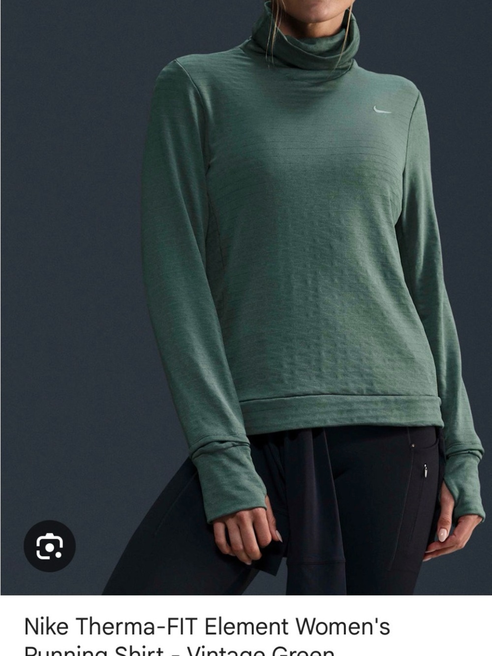 Nike Women's Long-Sleeve Turtleneck Top - Forest Green